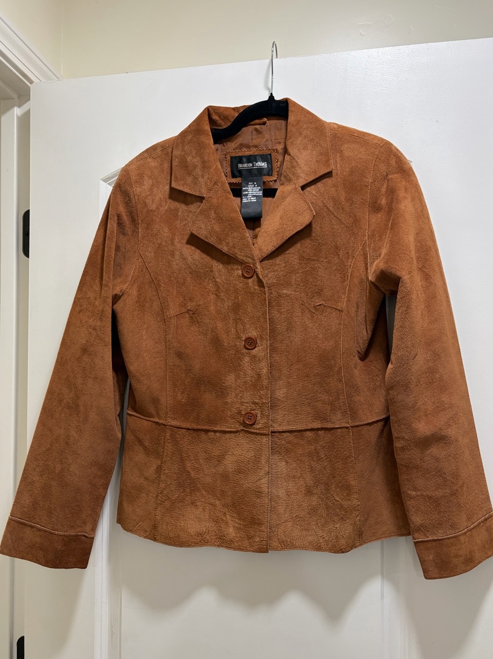 Vintage Brandon Thomas Brown Suede Leather Jacket Blazer Size M